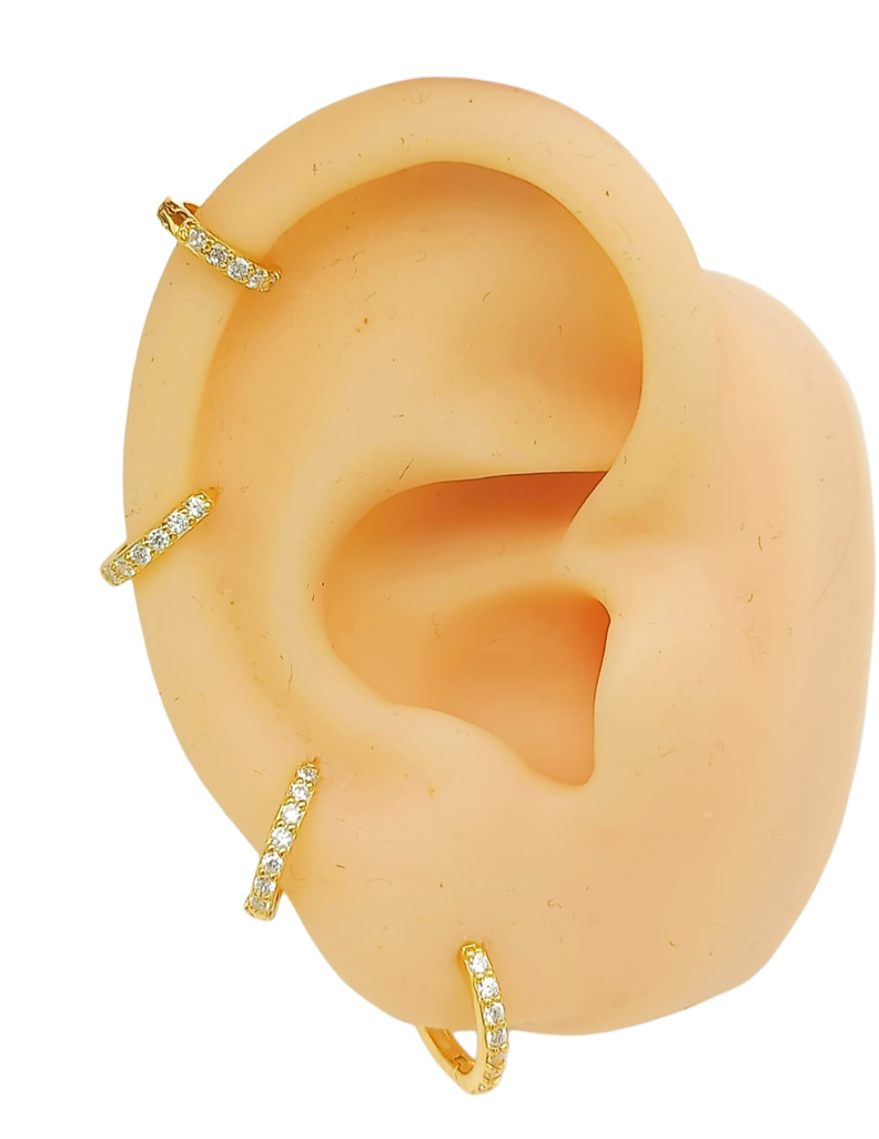Pack Aros 4 Pares Piercing Plata s925 Chapada Oro-0