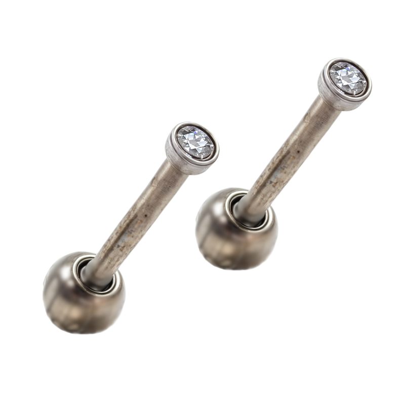 Aros punto de luz chicos bebe titanio ASTM F136 G23 Plateados-0