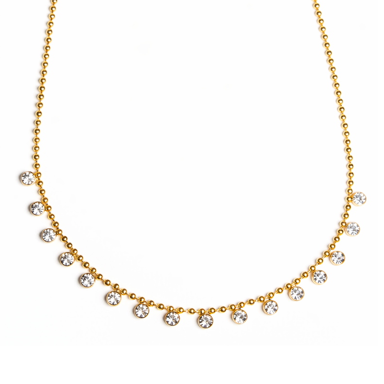 Colgante Oliva chapado en oro 18k zirconias cubicas