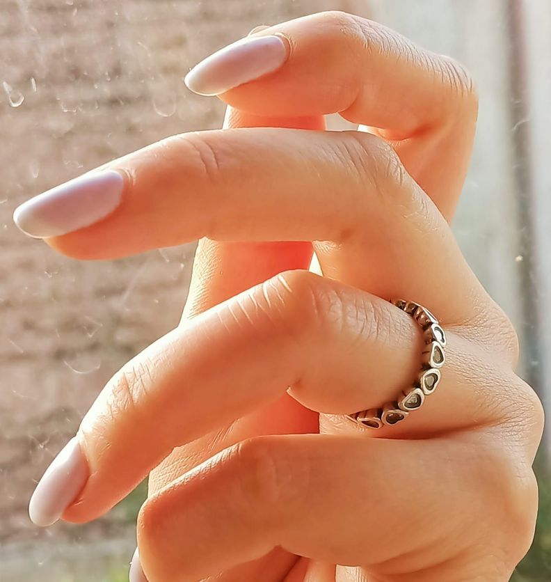 Anillo Pila Plata fina ley S925 talla 8 Corazones Zirconia Compromiso Apilable-4