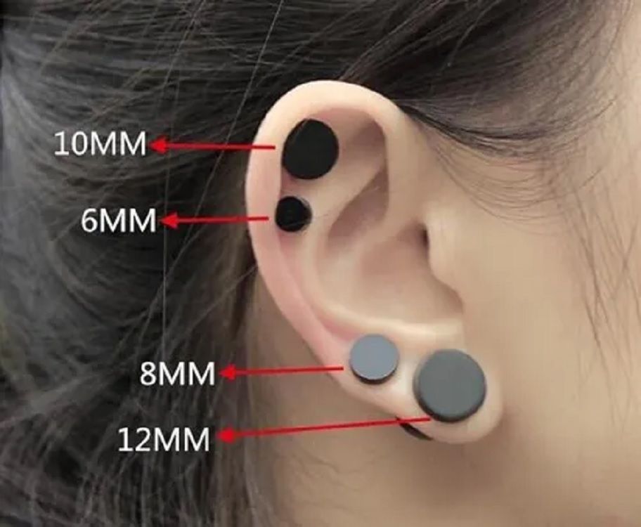 Aros Barbell Punk Black Rock Hombre Mujer Moda Juvenil 8mm Negro-1