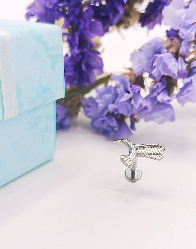 Piercing Labret Astm F136 G23 Acero Titanio Tragus Colibri-1