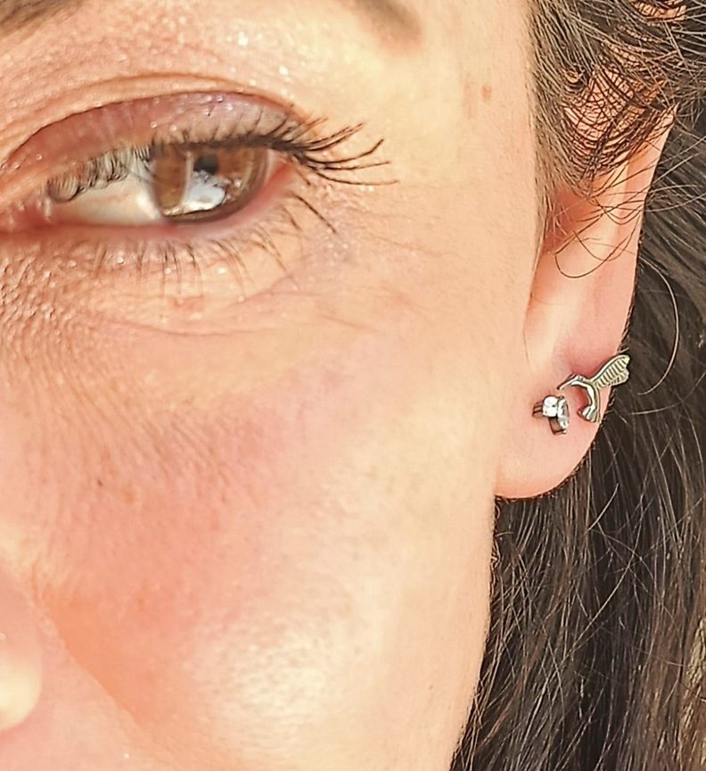 Piercing Labret Astm F136 G23 Acero Titanio Tragus Colibri-2