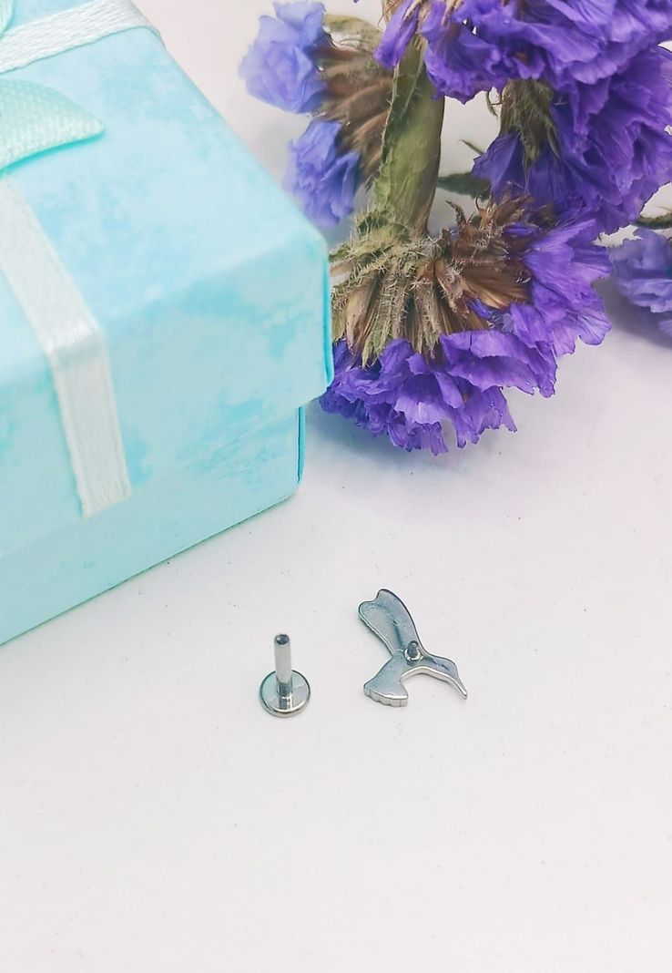 Piercing Labret Astm F136 G23 Acero Titanio Tragus Colibri-3