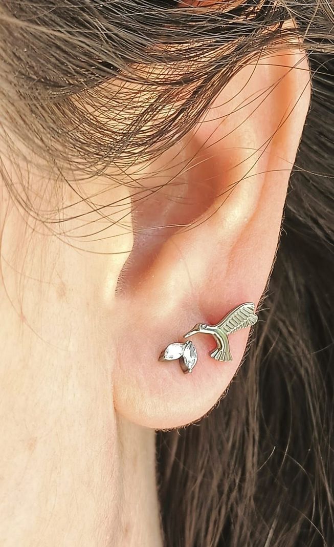 Piercing Labret Astm F136 G23 Acero Titanio Tragus Colibri-5