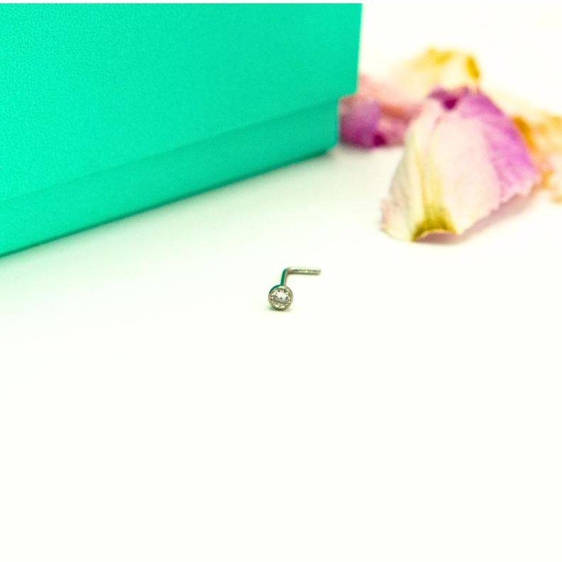 Piercing Nostril Tipo L Titanio Astm F136 20g 3mm Nariz-1