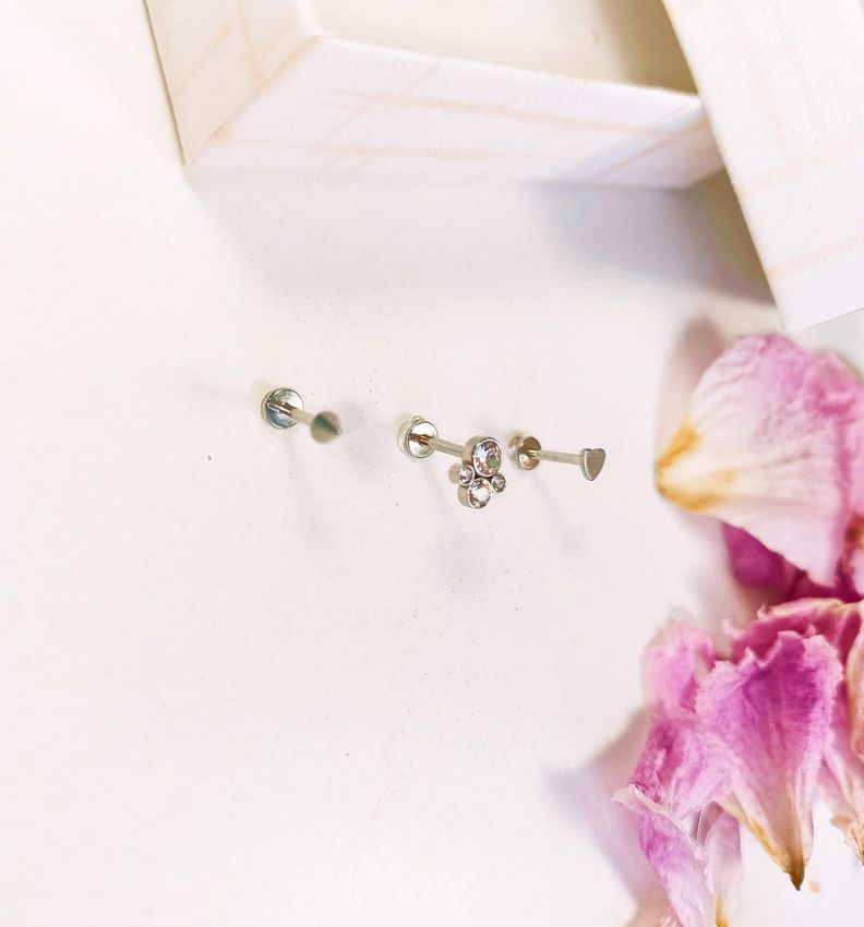 Set de Piercing Conquista Labret push pin acero quirurgico-2