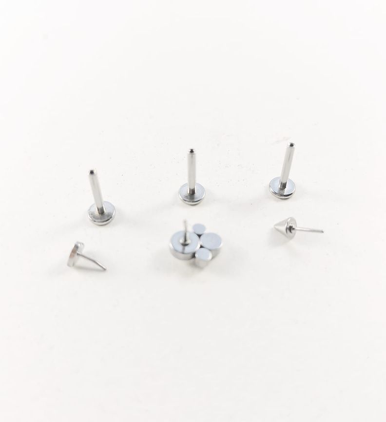 Set de Piercing Conquista Labret push pin acero quirurgico-3