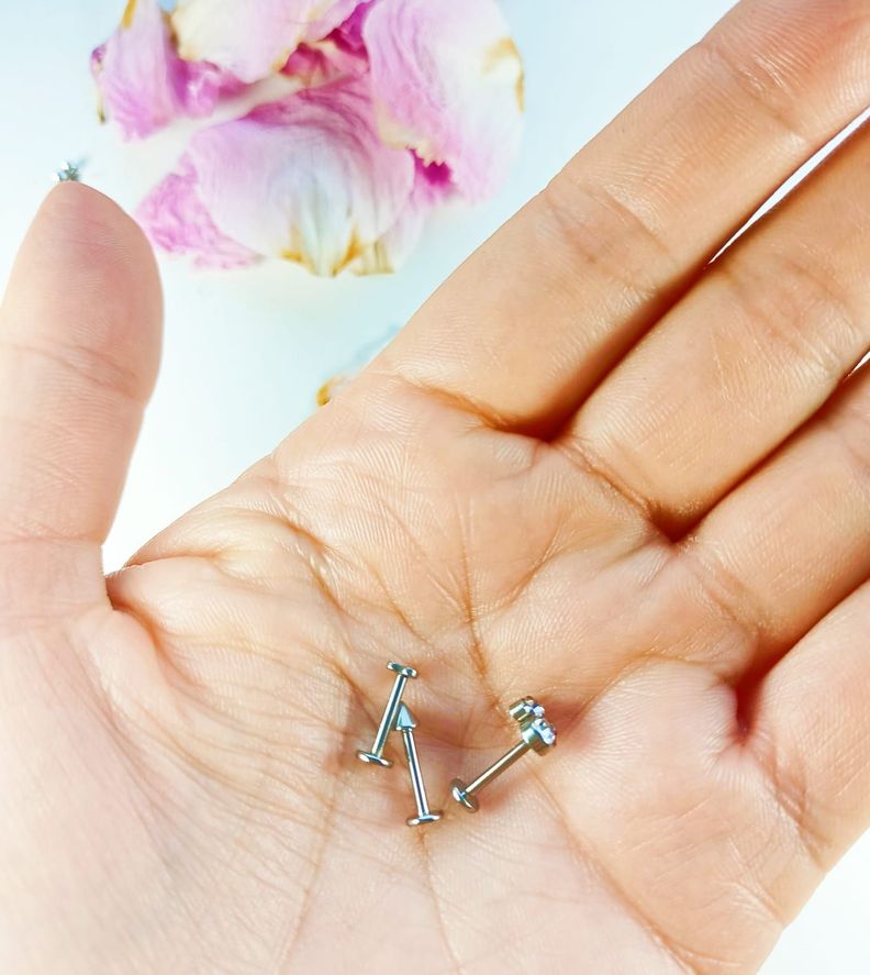 Set de Piercing Conquista Labret push pin acero quirurgico-8