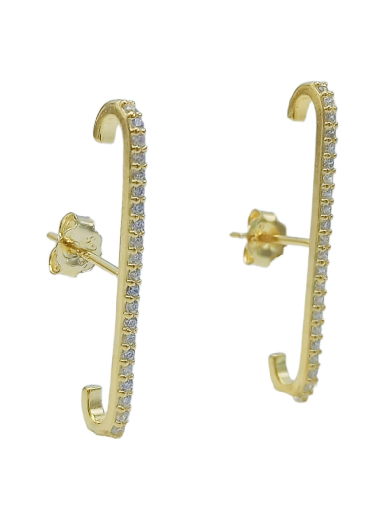 Aros Envolventes Modelo Monolito Plata S925 Chapada En Oro 18k Dorado