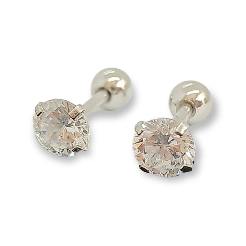 Aros puntos de luz Hipoalergénicos figuras distintas Zirconia Blanco 5mm-3