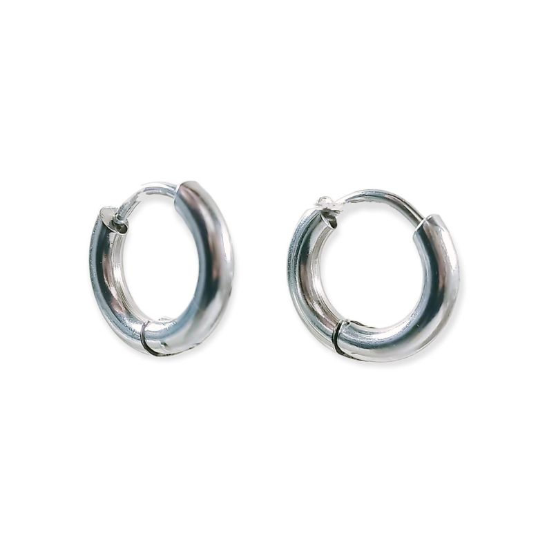 Pack 4 Pares Argollas Huggies Lisas Plateada Piercing Helix-2