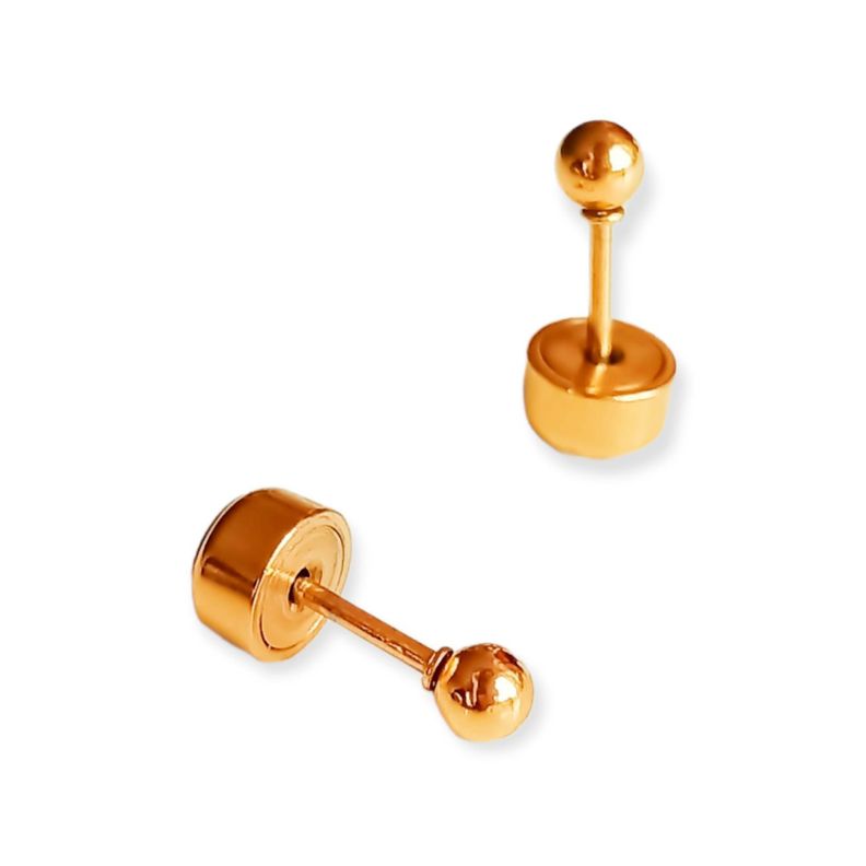 Pack Aros Abridor Argollas Huggies esfera chapada en oro 18k-4