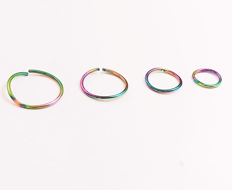 Set 4 Piercing ideal septum multicolor Aros Nostril Daith Tragus Helix Pack Punk-0