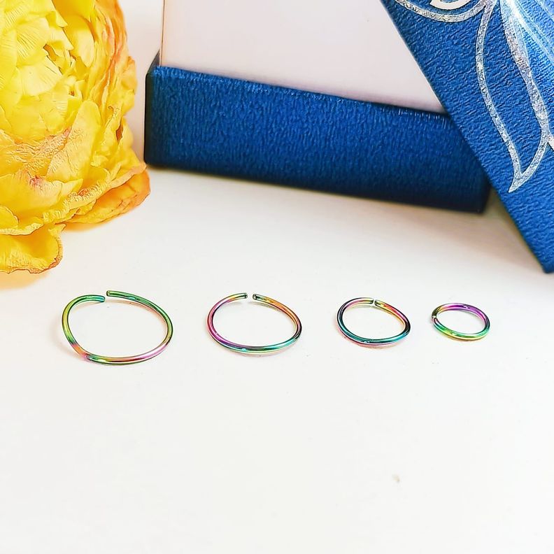 Set 4 Piercing ideal septum multicolor Aros Nostril Daith Tragus Helix Pack Punk-6