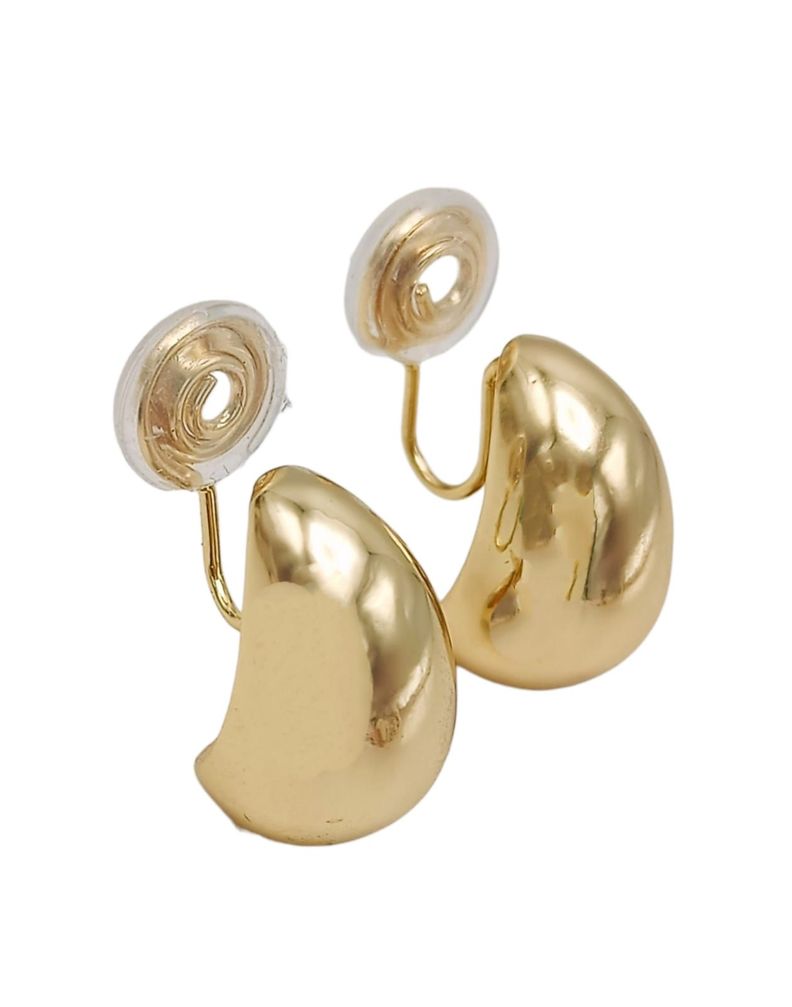 Aros Gota Huggies Chapado En Oro 18k Earcuff Sin Perforacion-0