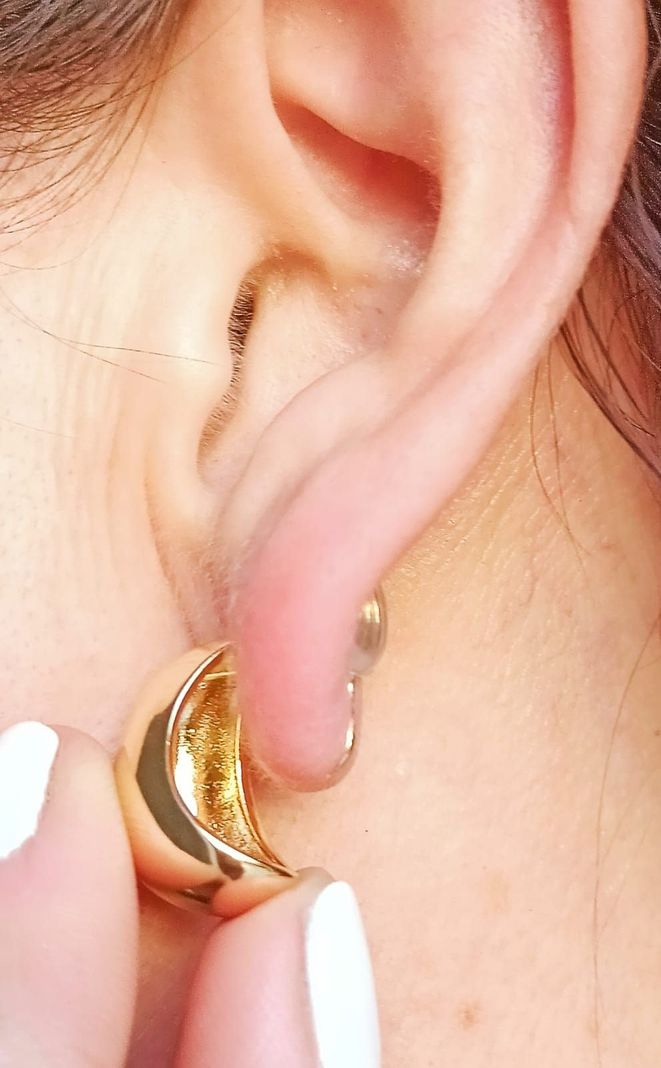 Aros Gota Huggies Chapado En Oro 18k Earcuff Sin Perforacion-3