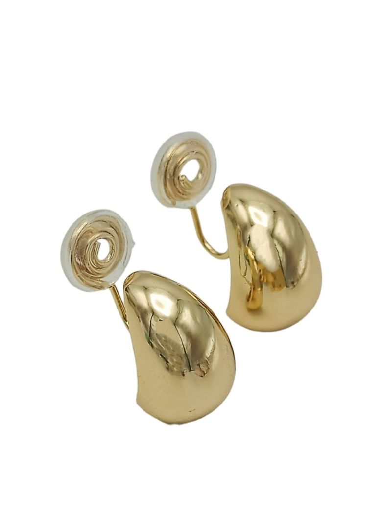 Aros Gota Huggies Chapado En Oro 18k Earcuff Sin Perforacion-5