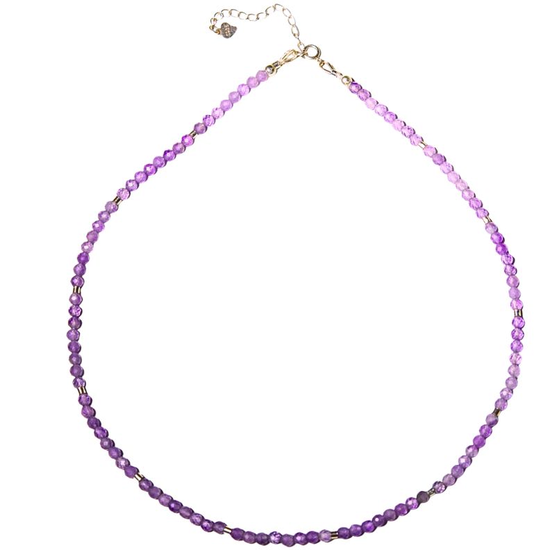 Collar gargantilla Amatista 4mm plata fina 925 Terranova Lila