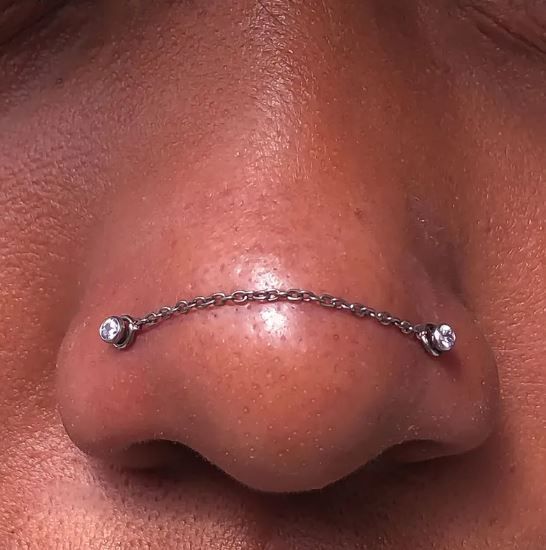 Piercing Puente Nasal 35mm Conectora F136 Titanio-6