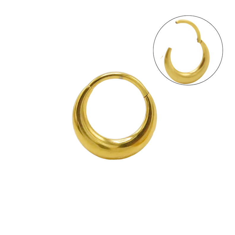 Piercing septum clicker 10mm 16g titanio astm F136 chapado en oro 18k-0