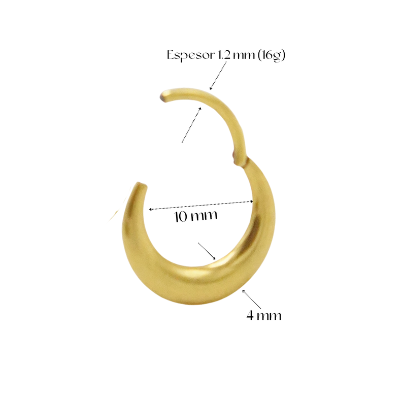Piercing septum clicker 10mm 16g titanio astm F136 chapado en oro 18k-1