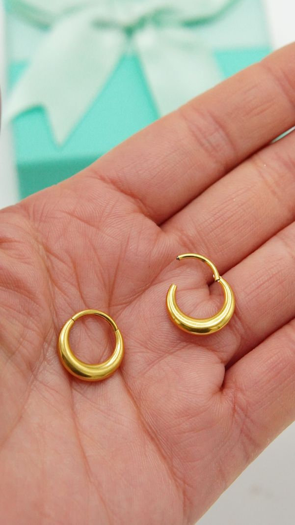 Piercing septum clicker 10mm 16g titanio astm F136 chapado en oro 18k-3