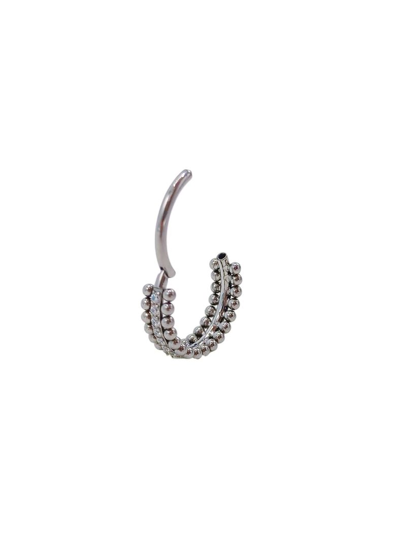 Piercing Septum F136 G23 Acero Titanio Zirconia Esfera Doble-0