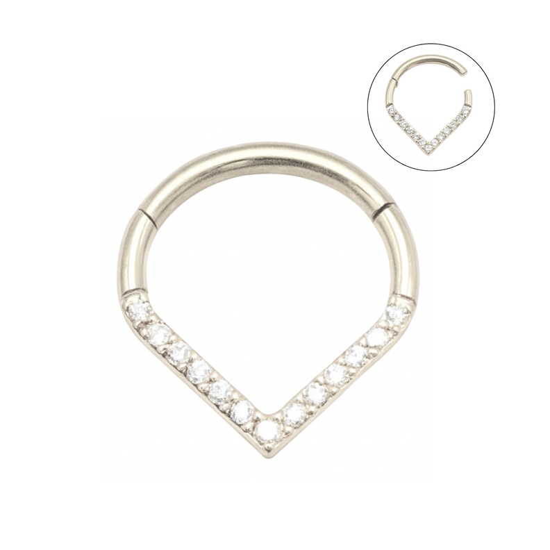 Piercing septum daith lagrima 8mm 16g titanio ASTM F 136 Plateado