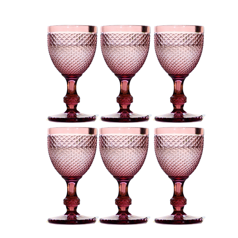 Set de 6 copas Purpura 300cc Modelo Pineapple-0