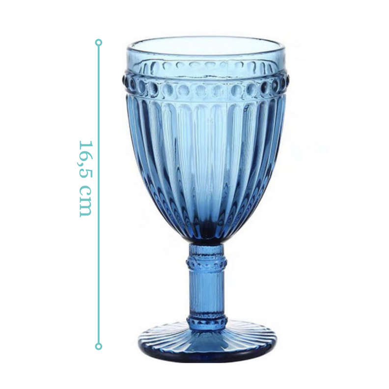 Set de 6 copas azul 300cc Modelo Vertical-1