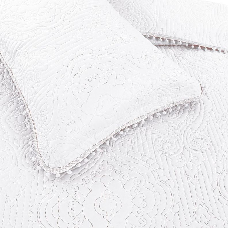 Cubrecama Quilt De Verano 2 Plazas Queen Pompones Variedad-2