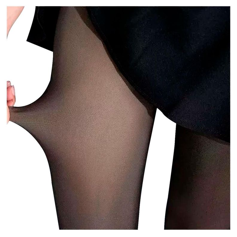 Calzas LEGGINS Efecto piel Panty Con Chiporro Forro Grueso-2