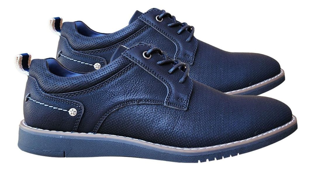 Zapato Casual Semi-formales De Caballero Comodos Negro 7431-2