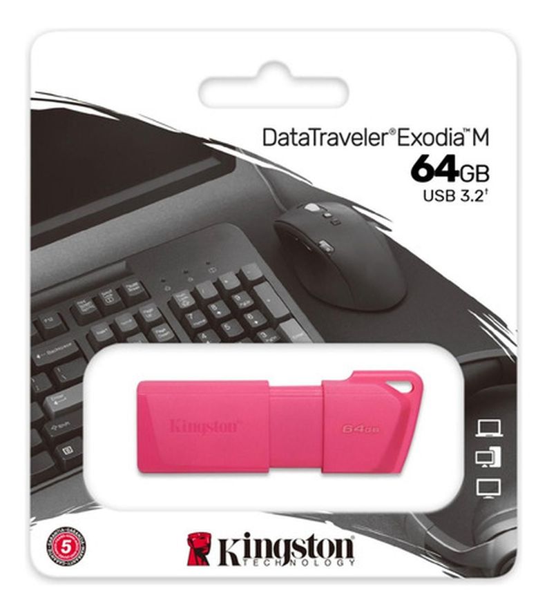 Pendrive Usb Kingston De 64 Gb 3.2 Exodia M Pink Color Rosa-0