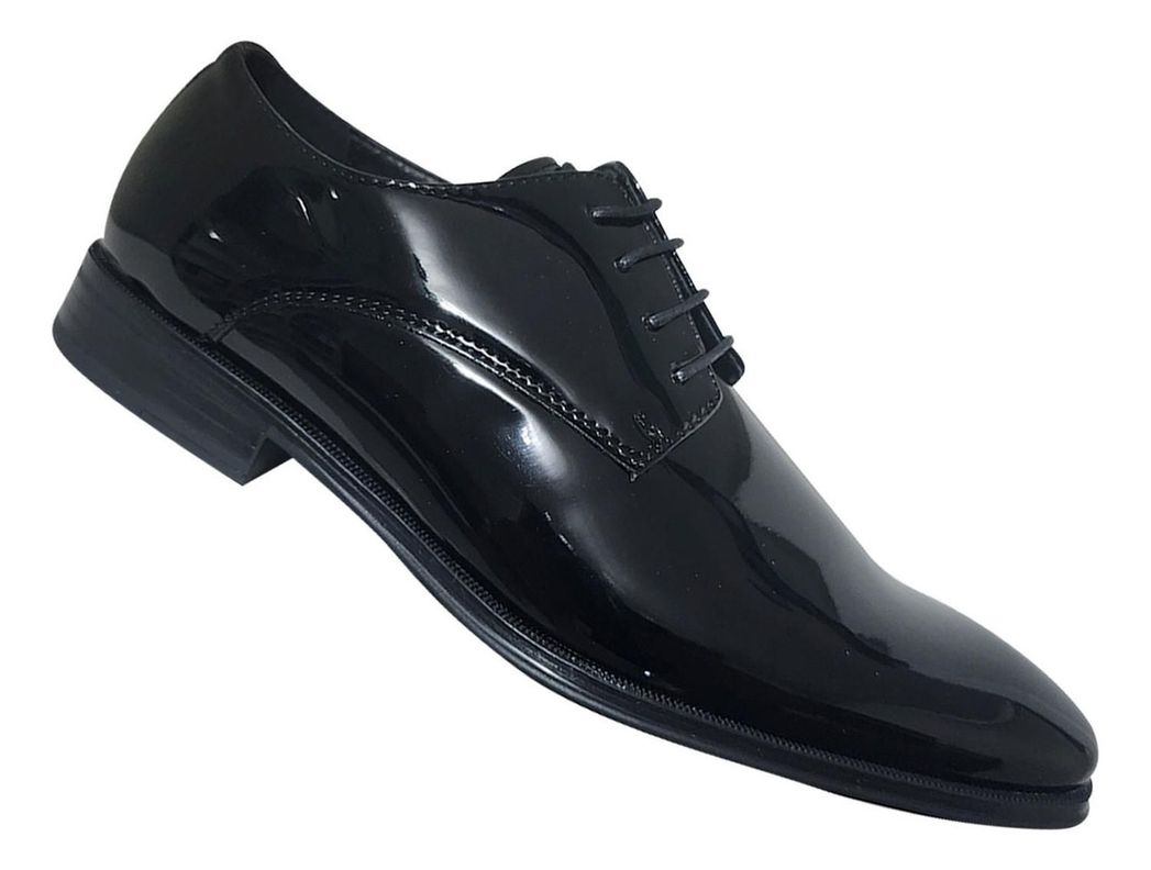 Zapato Ejecutivo De Vestir Caballero Negro Brillante 7434-0