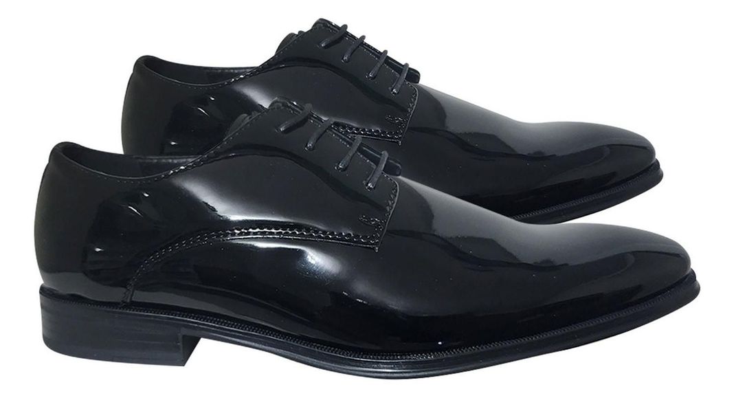 Zapato Ejecutivo De Vestir Caballero Negro Brillante 7434-3