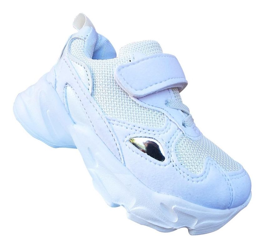 Zapatillas Infantiles Urbanas Deportivas Velcro Blanco 7162-1