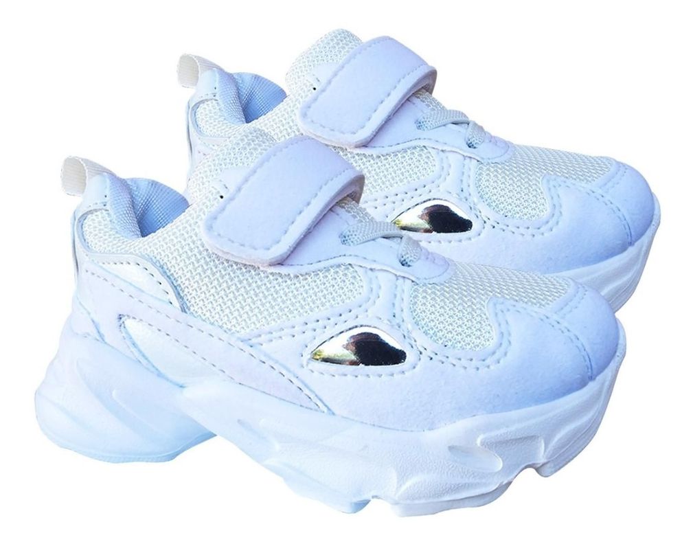 Zapatillas Infantiles Urbanas Deportivas Velcro Blanco 7162-2