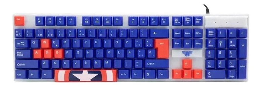 Kit Gamer Marvel Capitán America 3en1 Teclado Mouse Audífono-2