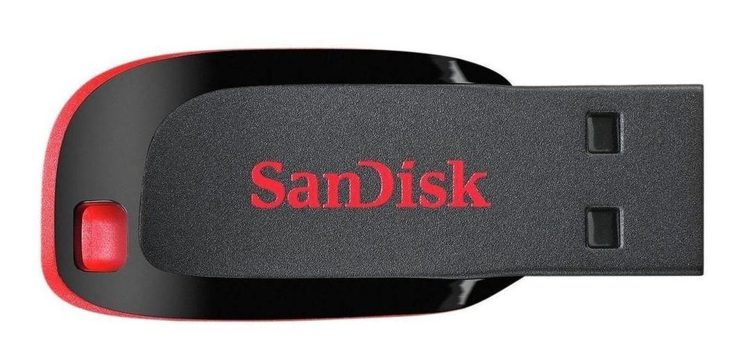 Pendrive Sandisk - Cruzer Blade - 16gb Usb 2.0 Negro Y Rojo-0