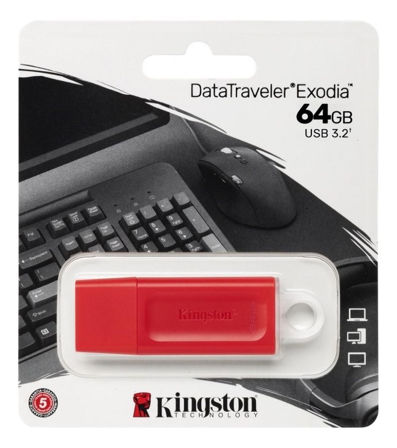 Pendrive Kingston Usb 64gb Datatraveler Exodia Rojo 3.2-1