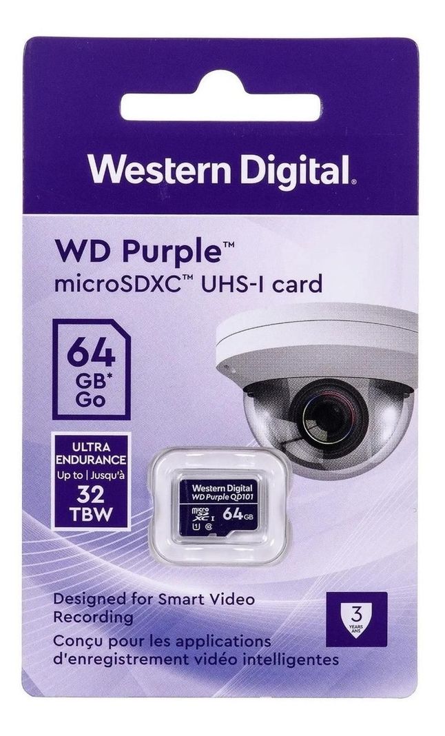 Memoria Microsd Western Digital - 64gb Wd Purple - Seguridad-0