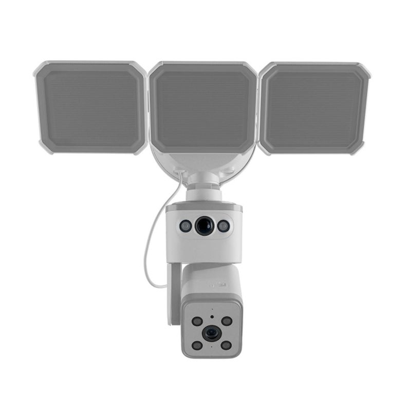 Camara Wi-Fi exterior Nexxt PTZ Doble lente + camara fija + Focos Blanco