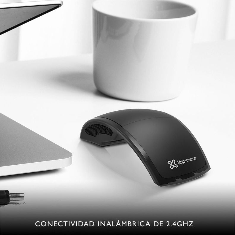 Mouse Klip Xtreme inalámbrico plegable 3B KMW-375 KMW-375BK Gris-1