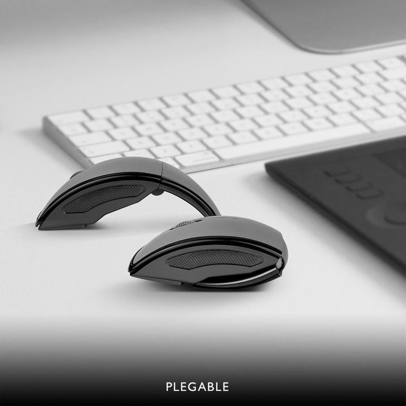 Mouse Klip Xtreme inalámbrico plegable 3B KMW-375 KMW-375BK Gris-2