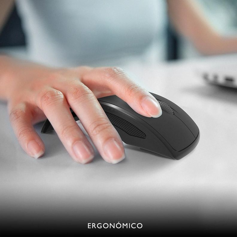 Mouse Klip Xtreme inalámbrico plegable 3B KMW-375 KMW-375BK Gris-3