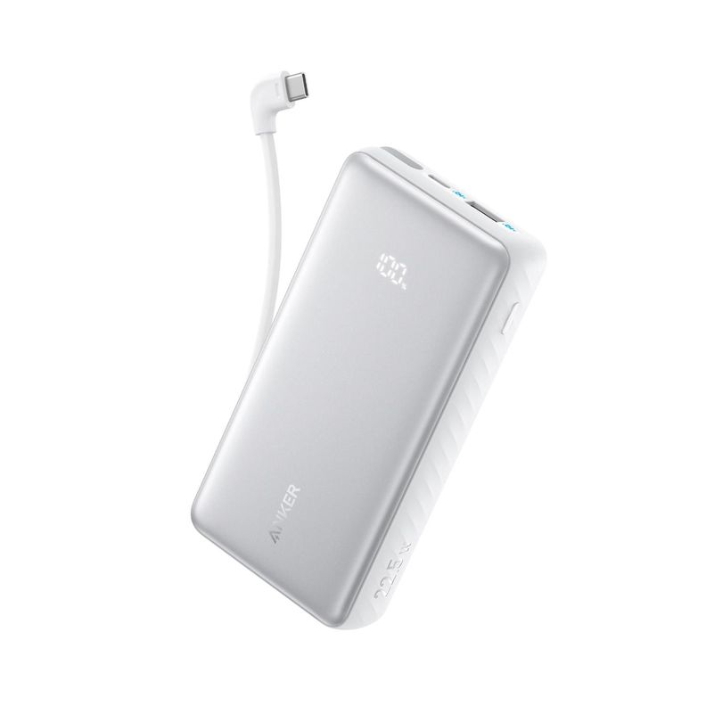 Powerbank Bateria Externa Anker 10.000 mAh 22,5W Cable USB-C Integrado Blanco