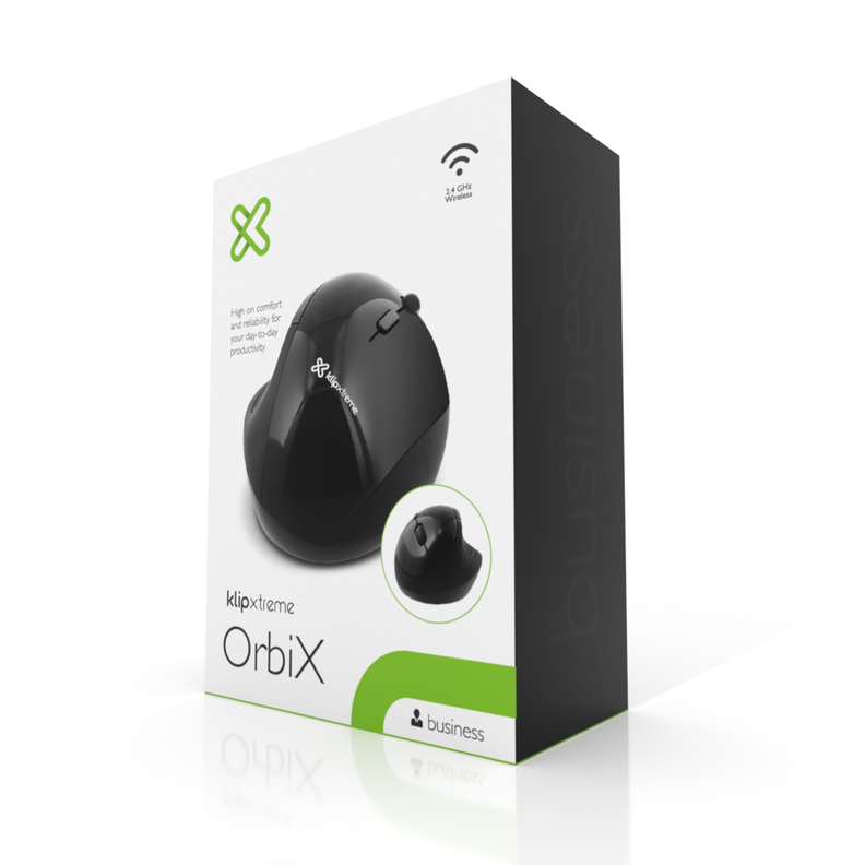 Mouse Inalámbrico Ergonómico 6B 1600dpi KlipXtreme KMW-500BK Negro-9