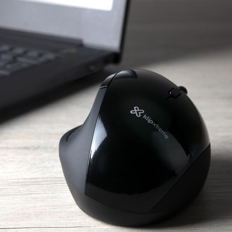 Mouse Inalámbrico Ergonómico 6B 1600dpi KlipXtreme KMW-500BK Negro-6